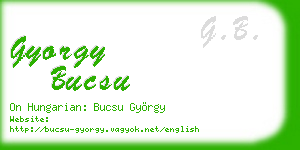 gyorgy bucsu business card